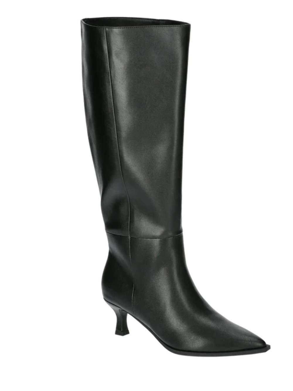 Classic Black Knee-High Heeled Boots
